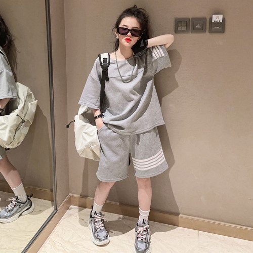 594女童夏裝套裝2023新款兒童夏款衣服時髦洋氣網紅中大童休閒