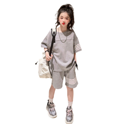594女童夏裝套裝2023新款兒童夏款衣服時髦洋氣網紅中大童休閒