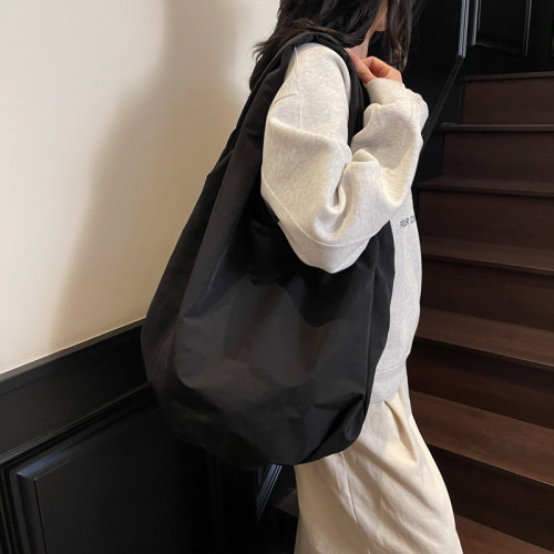 帆布包ins韓風大容量女日系簡約百搭文藝復古上課通勤單肩斜後背包