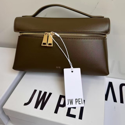 JW PEI飯盒包新品真皮單肩斜後背包二層牛皮輕奢手提包