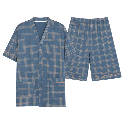 男士睡衣夏季短袖純棉男款中年爸爸夏天2025新款加大碼家居服套裝
