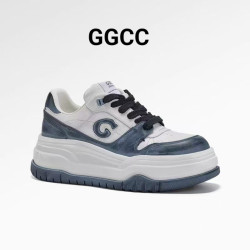 【鞠婧禕同款】GGCC城市特工2025年春季新款厚底板鞋女做舊小白鞋