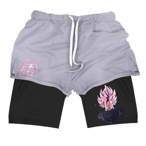 夏季龍珠系列短褲 3D數碼印花男女雙層沙灘褲