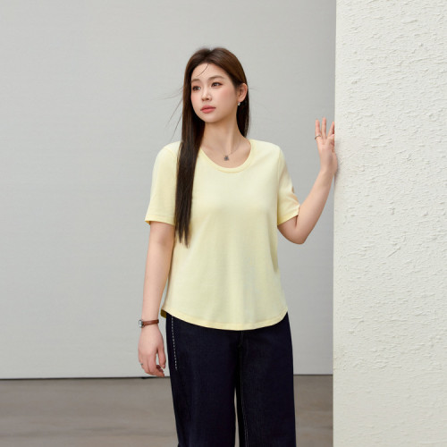 【氧氣入夏】歐若風萊賽爾圓領T恤纖莉秀大碼女裝胖mm2025夏新款