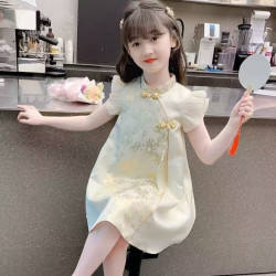 女童連衣裙2025新款夏季兒童漢服國風旗袍公主裙夏裝小女孩裙子薄