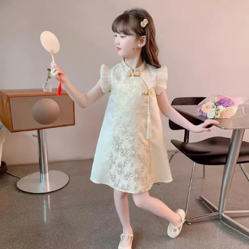 女童連衣裙2025新款夏季兒童漢服國風旗袍公主裙夏裝小女孩裙子薄