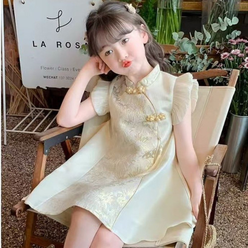 女童連衣裙2025新款夏季兒童漢服國風旗袍公主裙夏裝小女孩裙子薄