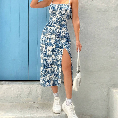 2024歐美女裝shein裙子夏季新款衣服吊帶裙連衣裙