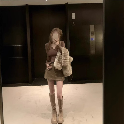 春秋舒適好彈力t恤女修身顯瘦甜辣長袖上衣打底衫