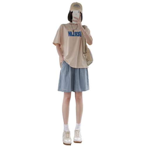 天絲牛仔短褲女2025新款夏季高腰寬松a字大碼胖mm顯瘦冰絲五分褲