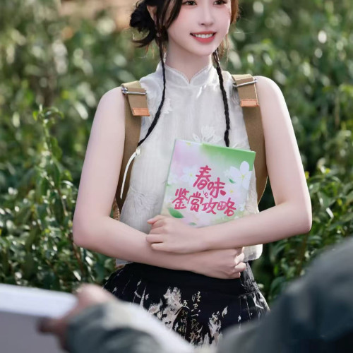 2025新款流行漂亮新中式國風精緻套裝女夏款馬甲上衣+短裙