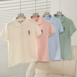 2025夏季新款女裝簡約刺綉休閒學院風polo領短袖T恤TTHW256503I