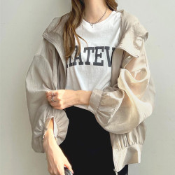 日系新款時尚輕薄連帽防曬衣服女2025夏季防紫外線遮陽防曬衫