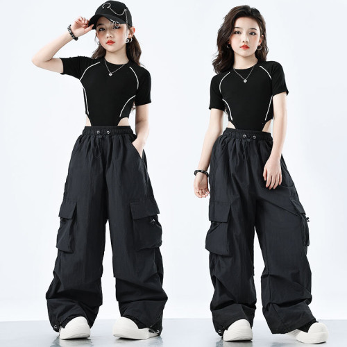 女童爵士舞服裝秋冬女團舞蹈演出服兒童炸街模特走秀套裝潮