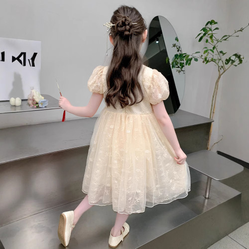 女童夏季連衣裙2024新款漢服國風公主裙女孩夏裝旗袍新中式紗裙子