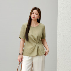 【韓系簡約設計感顯瘦百搭襯衫】纖莉秀大碼女裝胖mm2025夏裝新款