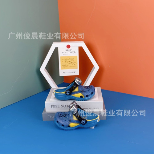 2025新款 Cross小黃人眼鏡款洞洞鞋卡洛馳親子鞋沙灘包頭涼拖男拖