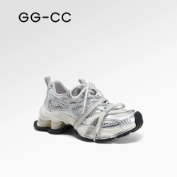 GGCC【林允同款】星河粒子2025年春季新款做舊厚底老爹鞋休閒鞋