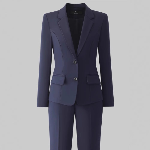 黑色小個子西裝套裝女春秋高檔酒店前台職業工作服事業編西服外套