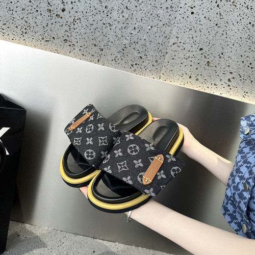 厚底老花拖鞋女2025年夏季新款韓版時尚百搭休閒運動魔術貼外穿拖