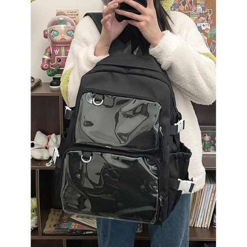日系ins透明吧唧徽章痛包雙肩包女二次元漫展jk書包學生少女後背包