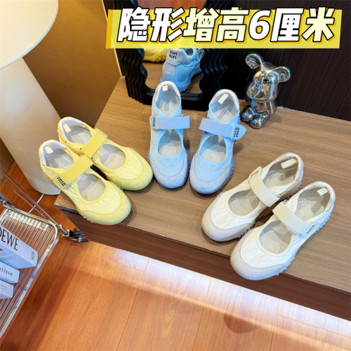 【內增高6公分】夏季透氣2025女新款小個子輕便純色單鞋010533