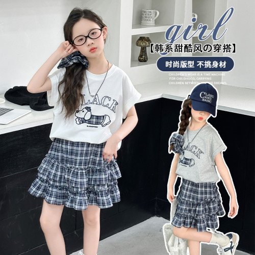 女童夏裝2025新款小寶寶中大童韓版洋氣兒童裝百搭潮休閒女孩夏季