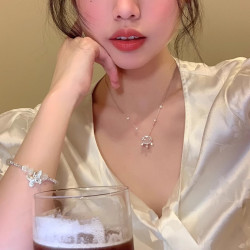 新中式中古風平安鎖吊墜項鍊女輕奢小衆優雅氣質鎖骨鍊百搭頸鏈