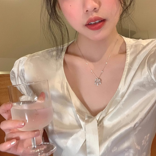 新中式中古風平安鎖吊墜項鍊女輕奢小衆優雅氣質鎖骨鍊百搭頸鏈