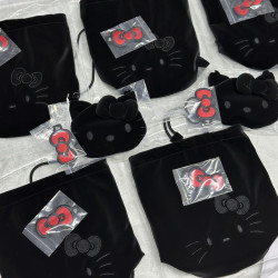 2025新款聯名50周年絲絨kitty包小衆甜臉雙肩包斜後背包蝴蝶結可愛