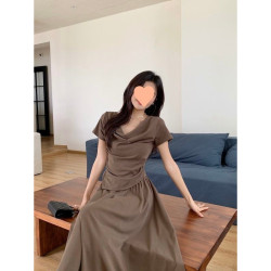 氣質法式小個子冷淡風連衣裙子女裝2025新款夏季風情萬種長裙套裝