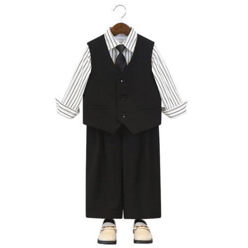 兒童西裝男童春夏休閒帥氣馬甲套花童周嵗禮服男孩主持攝影演出服