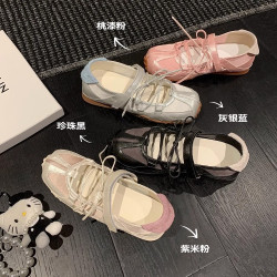 綁帶瑪麗珍鞋2025新款蝴蝶結芭蕾平底德訓休閒運動涼鞋休閒德訓鞋