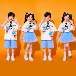 六一兒童啦啦隊演出服小學生運動會班服幼兒園舞台服畢業表演服裝