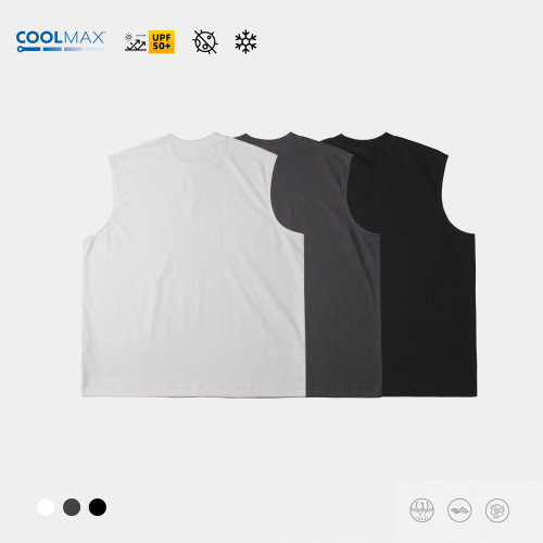 TRS男裝|25SSCOOLMAX涼感200G速乾吸溼防曬戶外運動背心坎肩T恤男
