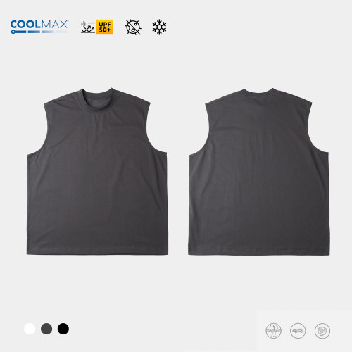 TRS男裝|25SSCOOLMAX涼感200G速乾吸溼防曬戶外運動背心坎肩T恤男
