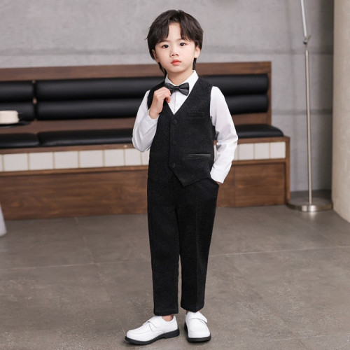 童裝秋款英倫紳士西裝禮服男童鋼琴主持走秀演出西服套裝