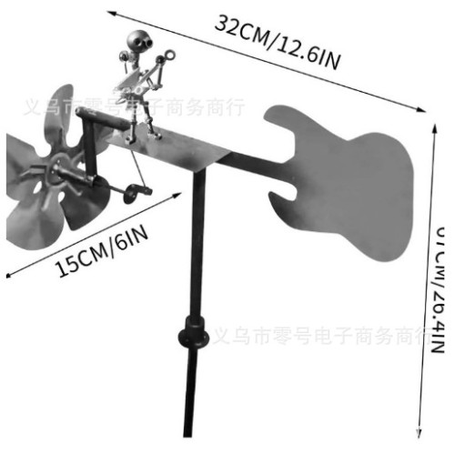 Handmade Metal Drummer Windmill  手工金屬吉他手風車