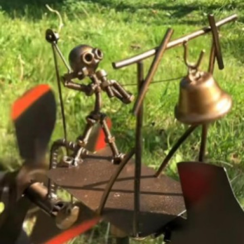 Handmade Metal Drummer Windmill  手工金屬吉他手風車