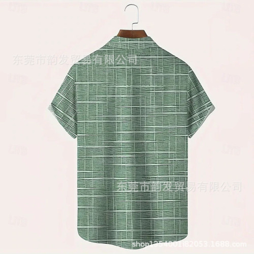 2025獨立站新款休閒元素夏季口袋短袖襯衫