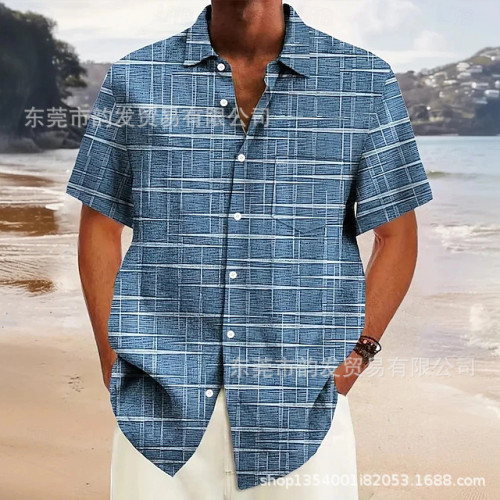 2025獨立站新款休閒元素夏季口袋短袖襯衫