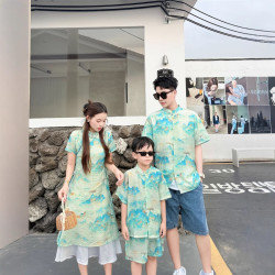 國風親子裝兒童旗袍母女連衣裙夏裝2025新中式嬰兒女童古風漢服潮