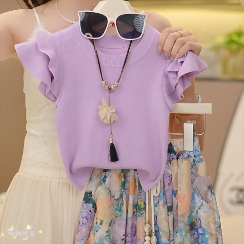 女童套裝輕奢高級感夏季韓系穿搭2025新款兒童夏裝衣服裝女孩潮流