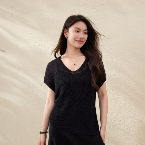 【霧靄朦朧】慵懶設計感鏤空輕薄針織衫纖莉秀大碼女裝胖mm夏新款