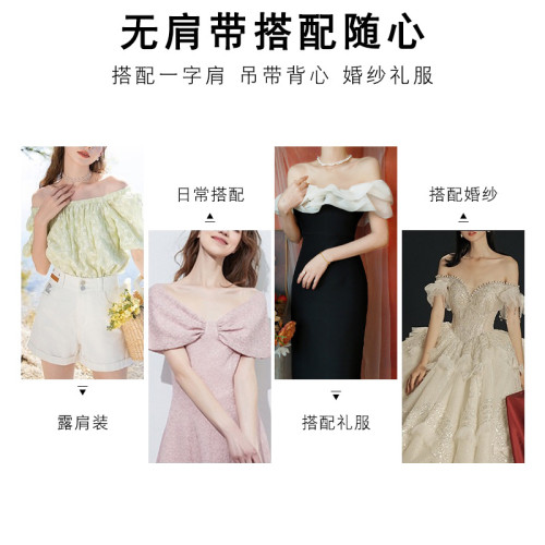 大胸無肩帶內衣防下垂薄款全包防滑防掉無鋼圈大碼抹胸顯胸小文胸