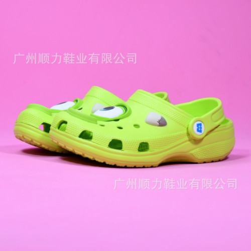 croos夏季兒童怪獸大眼仔洞洞鞋防滑戶外休閒沙灘鞋涼鞋/208473