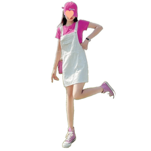 奶系牛仔背帶裙夏季女2025新款薄款設計感小衆寬松可愛小個子顯瘦