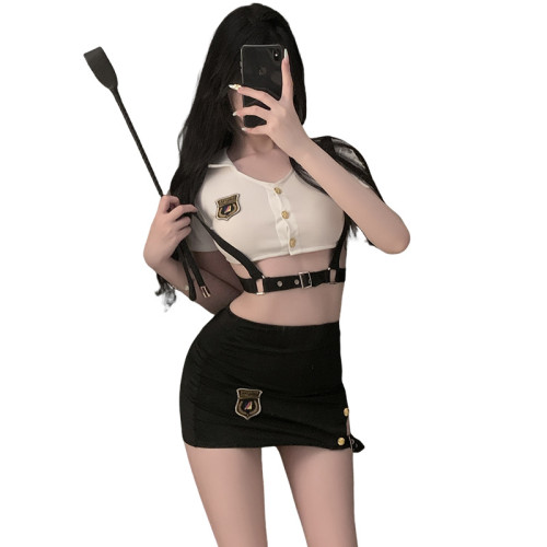 仙懿情趣內衣女警cos制服免脫包臀裙空姐純欲性趣約會戰袍誘惑683