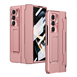 三星zfold7手機殼FOLD6平整鉸鏈折曡保護套FOLD5純色電鍍防摔適用