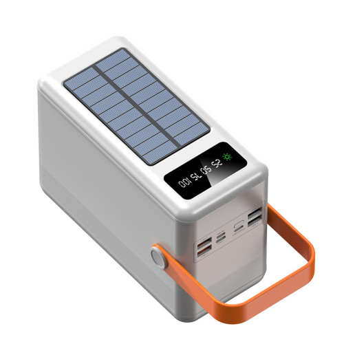 戶外太陽能充電寶可拆卸四線100000大安培超大容量行動電源露營